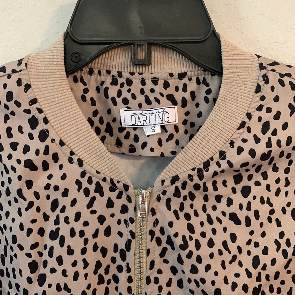 A Dip Of Darling Boutique Animal Print Bomber jacket size small - Picture 2 of 5